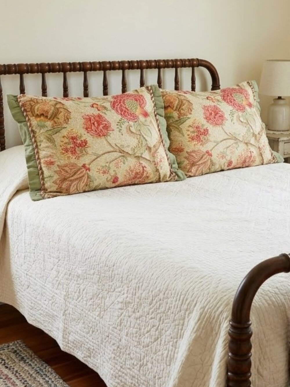 Vintage Rose Tree for Dillards Standard Pillow Shams Set Floral Chinoiserie Pair